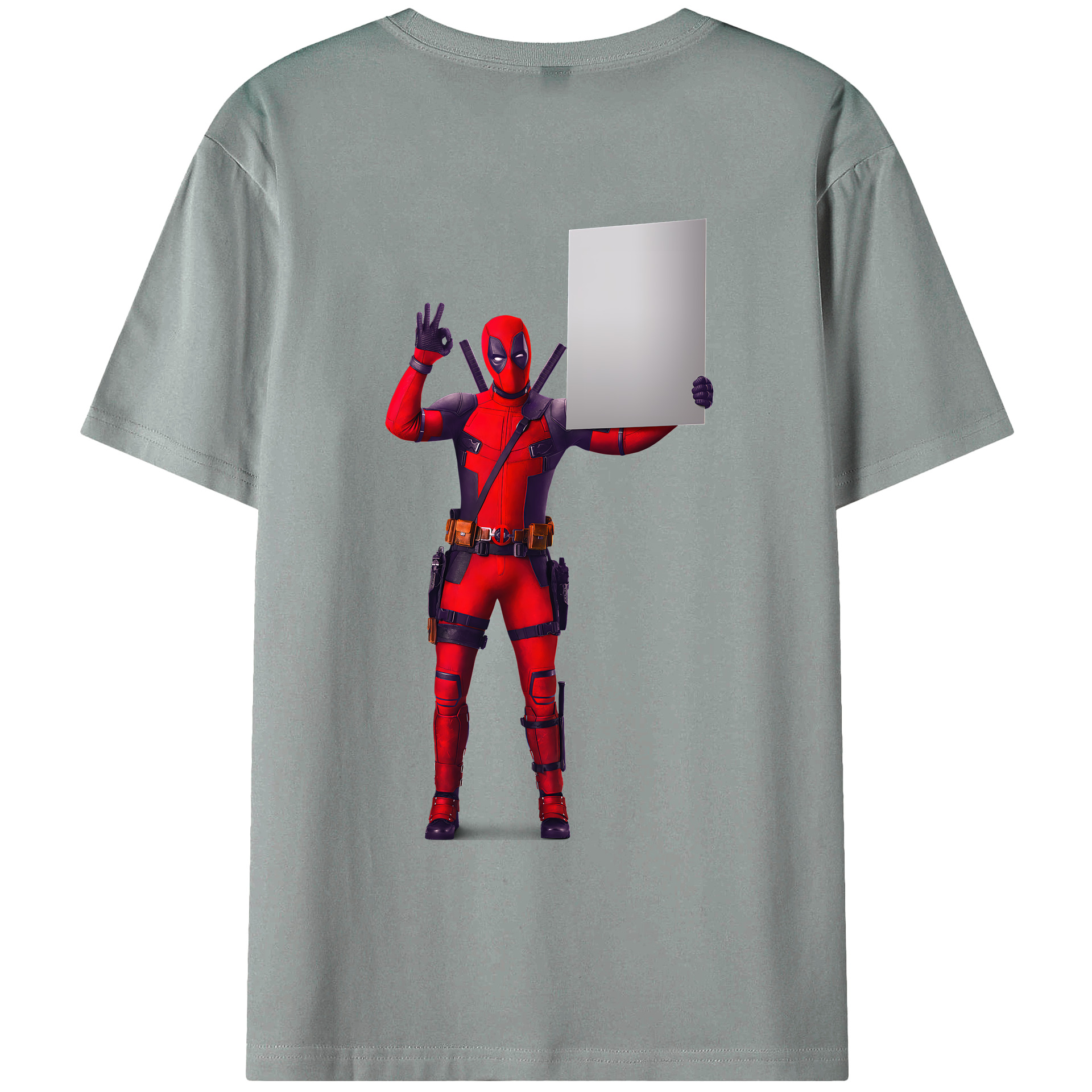 （画像用） Deadpool デッドプール 綿100％ メンズ半袖Tシャツ（バックプリント） 通気性